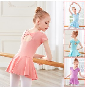 Ballet dance dress for kids baby toddlers practice latin ballet gymnastics dance leotards dress short sleeve girl bow tutu  girls Ballet dance examination outfits